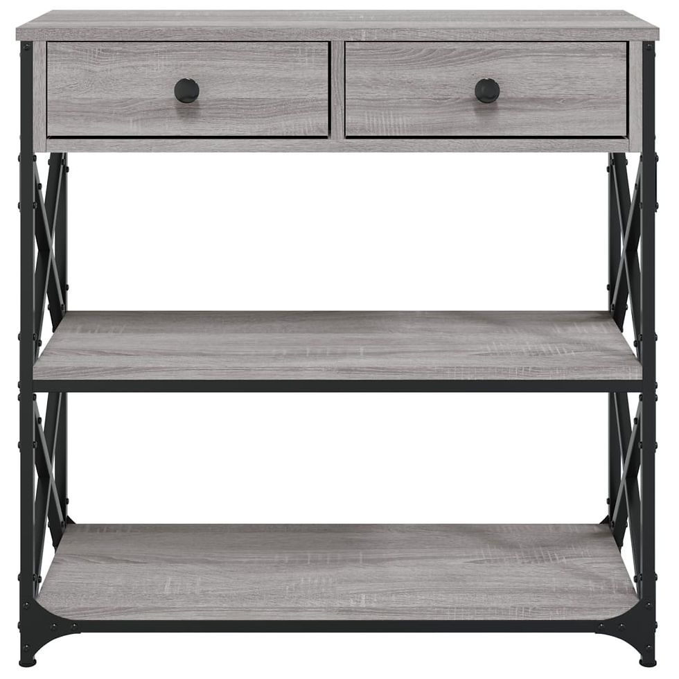 Миниатюра: Конзолна маса сив сонома 75x28x75 см инженерно дърво