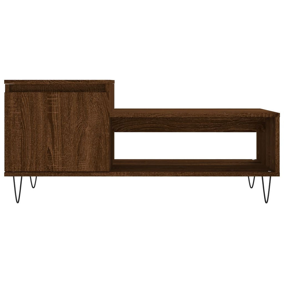 Миниатюра: Кафе маса кафяв дъб 100x50x45 см инженерно дърво