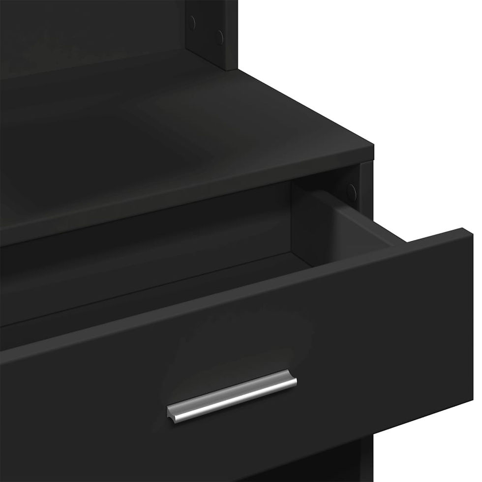 Миниатюра: Тоалетка с шкаф черна 80x35x132 см