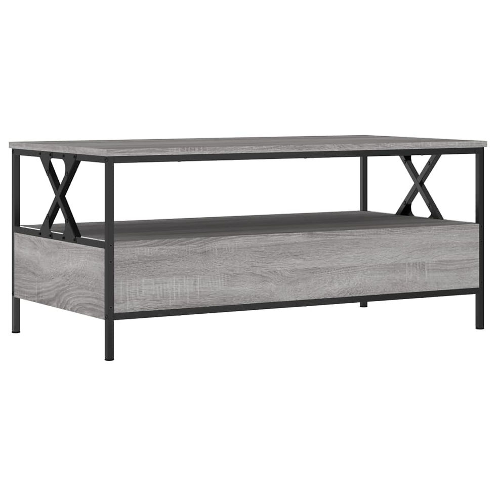 Миниатюра: Кафе маса сив сонома 100x51x45 см инженерно дърво