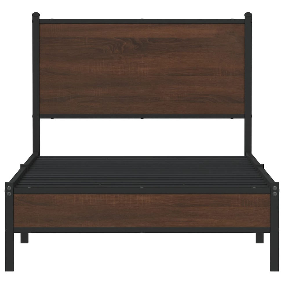 Миниатюра: Метална рамка за легло без матрак Кафяв дъб 80x200 cm