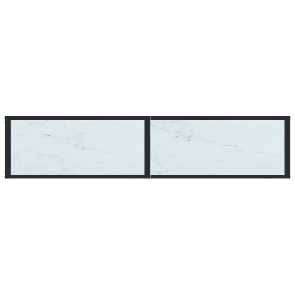 Миниатюра: Конзолна маса бял мрамор 160x35x755 cм закалено стъкло