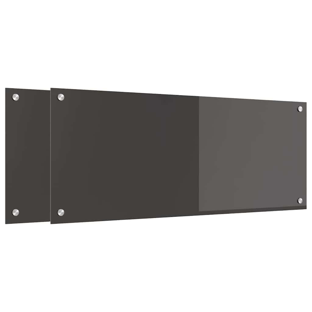 Кухненски заден панел 2 pcs Тъмен сив 100 x 40 cm