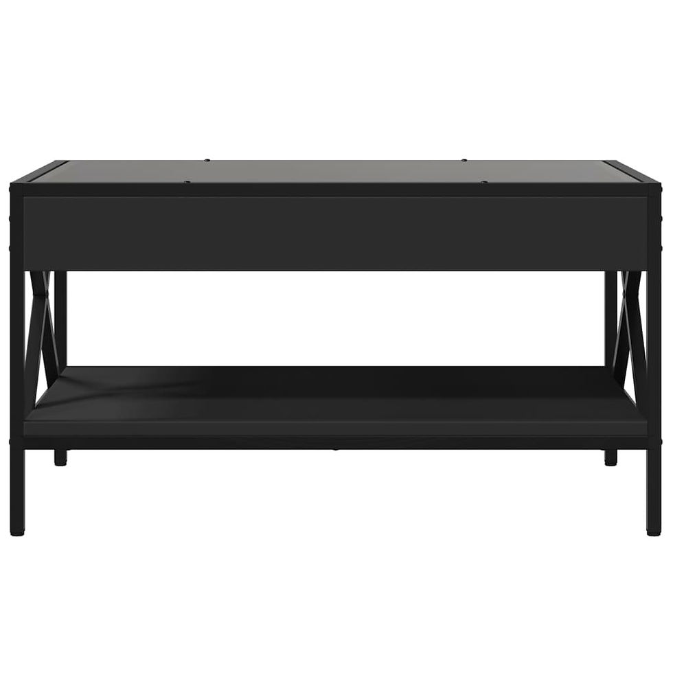 Миниатюра: Маса за кафе с Infinity LED черна 70x50x38 см