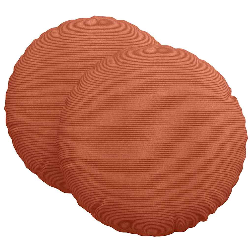 Възглавници за седалки 2 pcs Червено оранжево Ø 80 cm