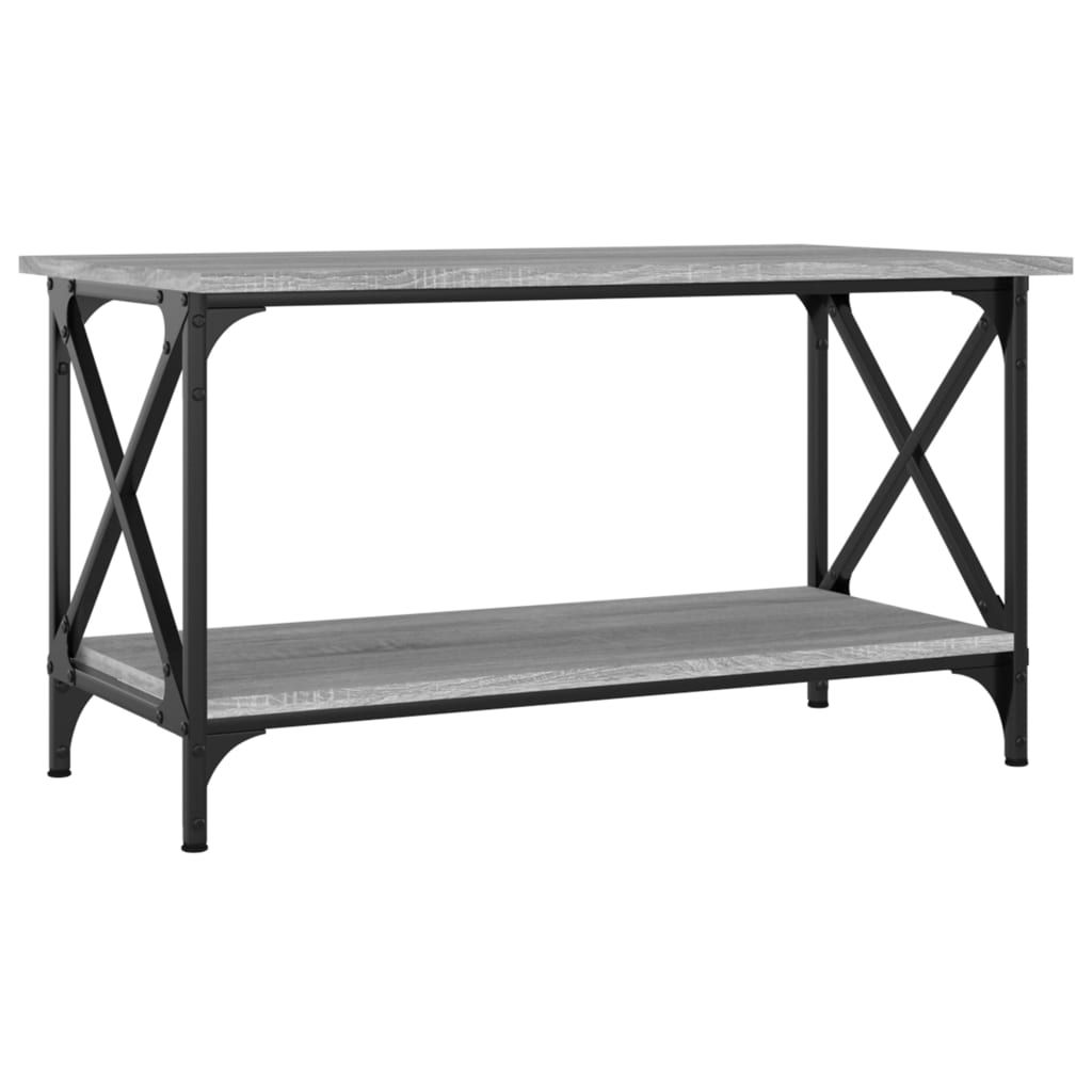Кафе маса сив сонома 80x45x45 см инженерно дърво и желязо