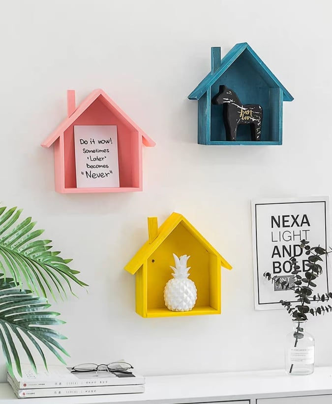 рафт къщичка в розов цвят, рафт за детска стая, рафт за спалня, рафт за антре, дизайнерски мебели и аксесоари,Dafini