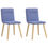 Миниатюра: Трапезни столове 2 бр дънково сини текстил