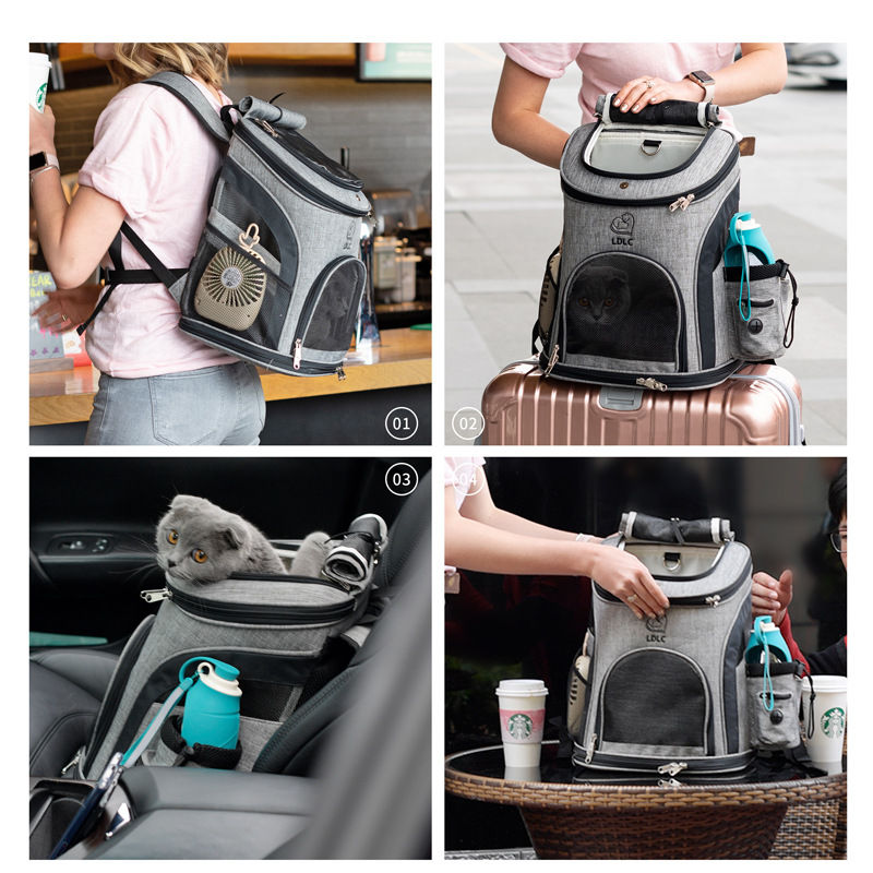 Thumbnail: Breathable Pet Backpack for Cats and Small Pets