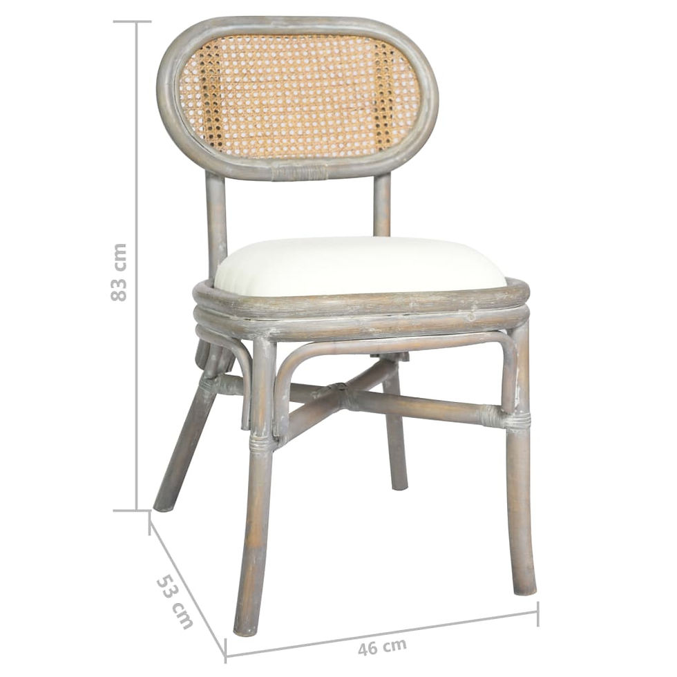 Миниатюра: Трапезни столове 6 бр сиви тапицерия от лен