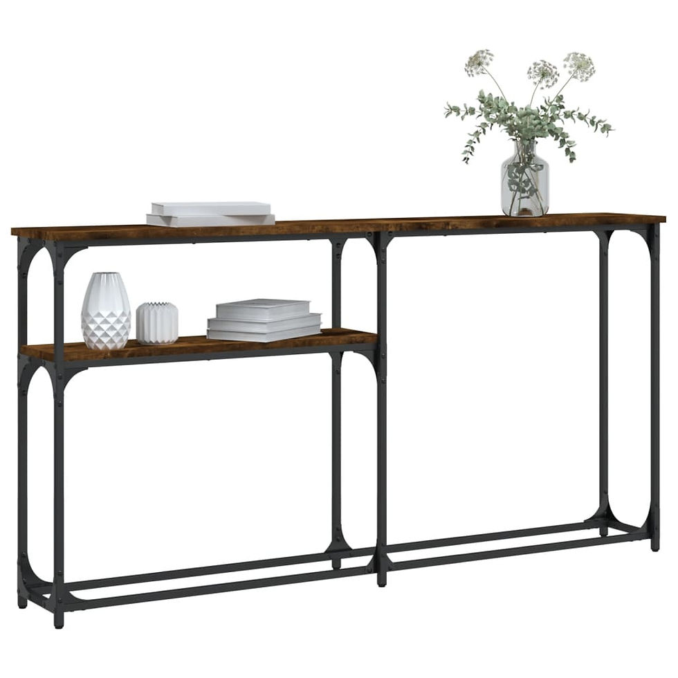 Миниатюра: Конзолна маса опушен дъб 145x225x75 см инженерно дърво