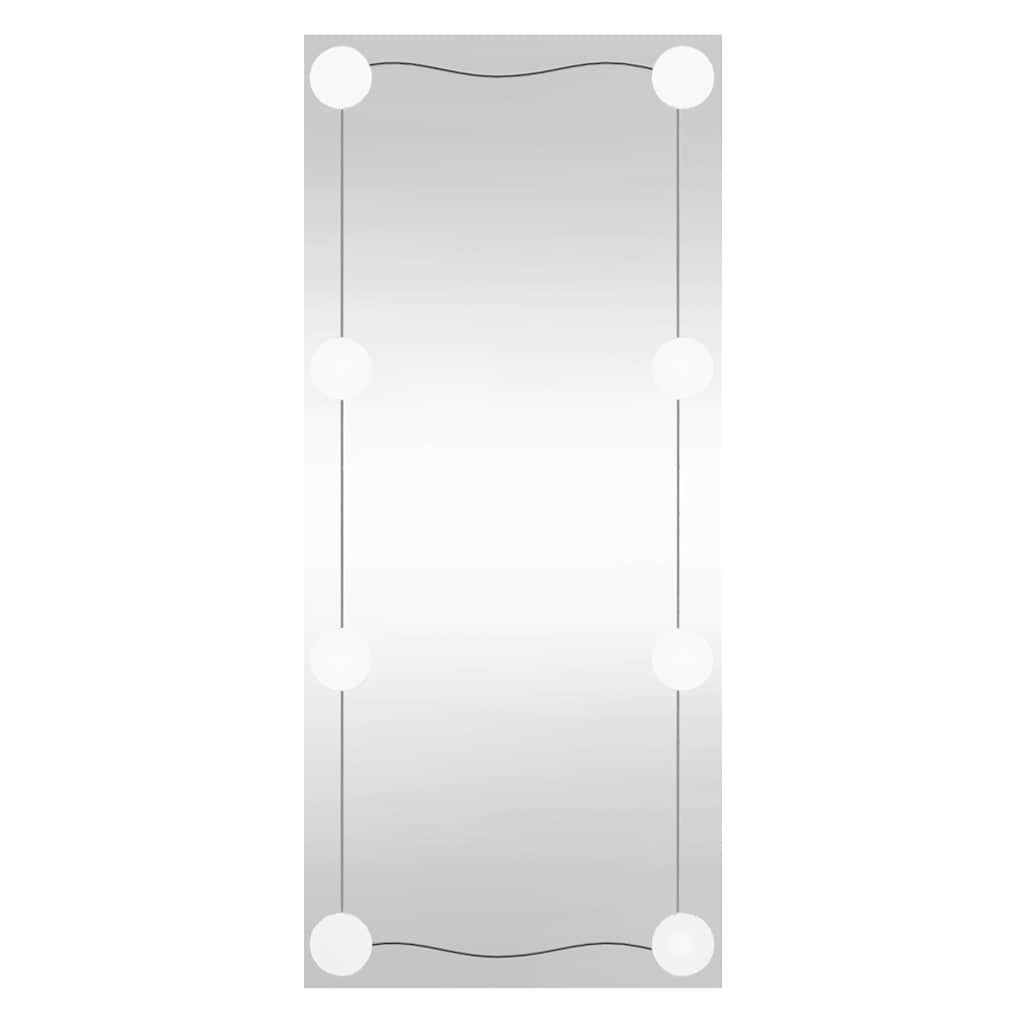 Стенно огледало с LED лампи 50x100 см стъкло правоъгълно