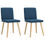 Миниатюра: Трапезни столове 2 бр сини текстил