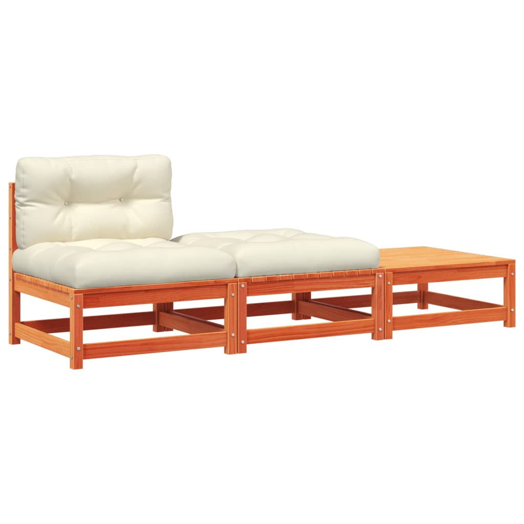 Градинско кресло без подлакътници с възглавници и табуретки