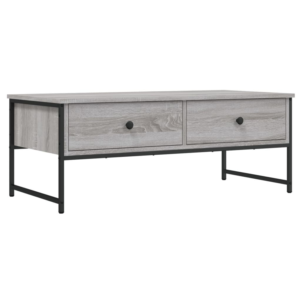 Кафе маса сив сонома 101x49x395 см инженерно дърво