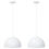 Миниатюра: Висящи лампи 2 бр Регулируема височина E27 Бяла Ø 30 cm Метал