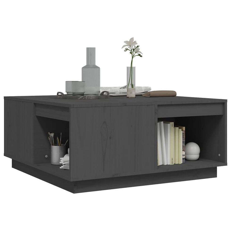 Миниатюра: Кафе маса бяла 80x81x365 см борово дърво масив