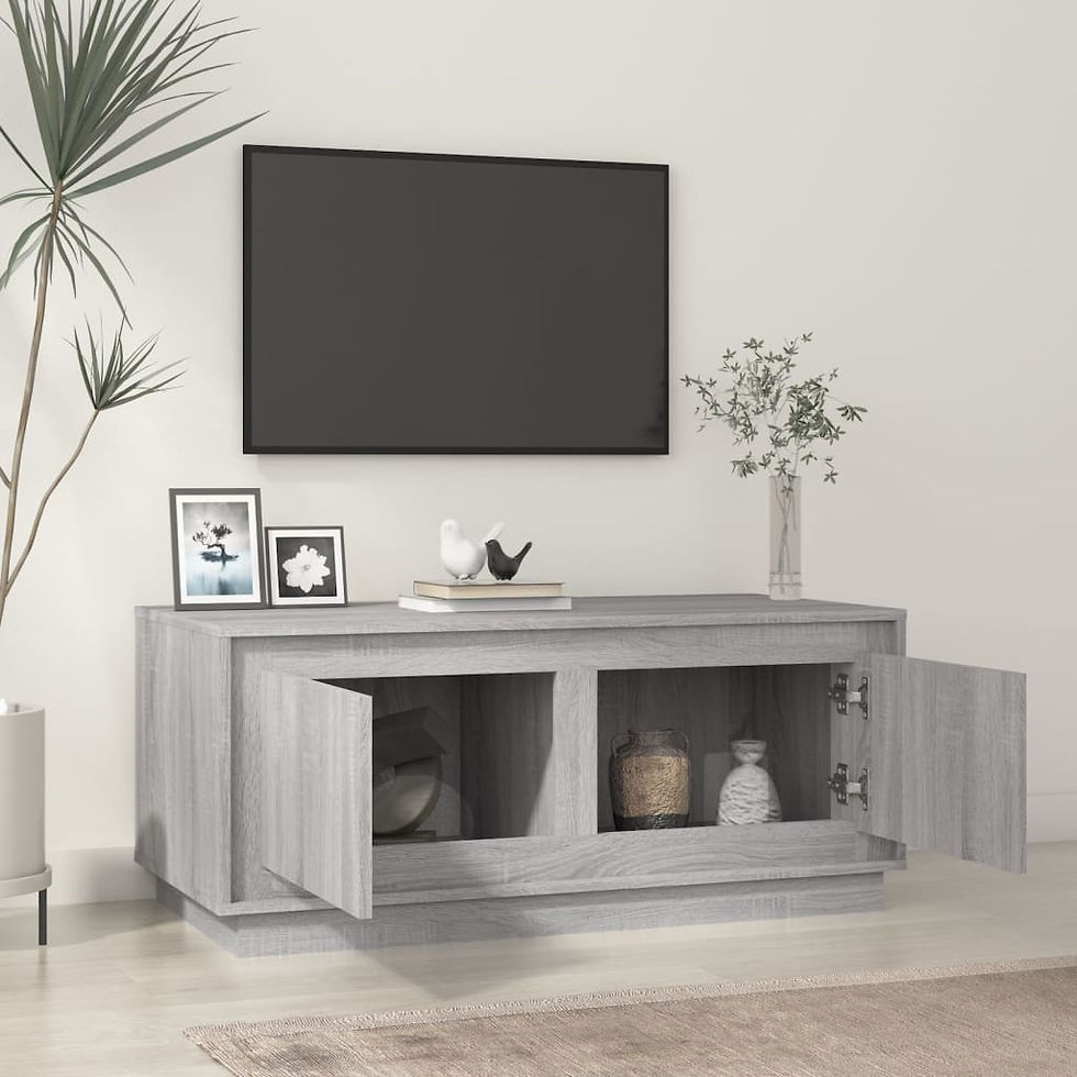 Миниатюра: Кафе маса сив сонома 102x50x44 см инженерно дърво