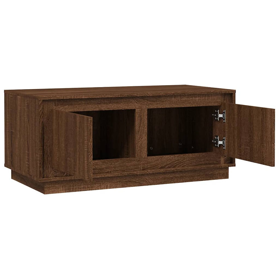 Миниатюра: Кафе маса кафяв дъб 102x50x44 см инженерно дърво