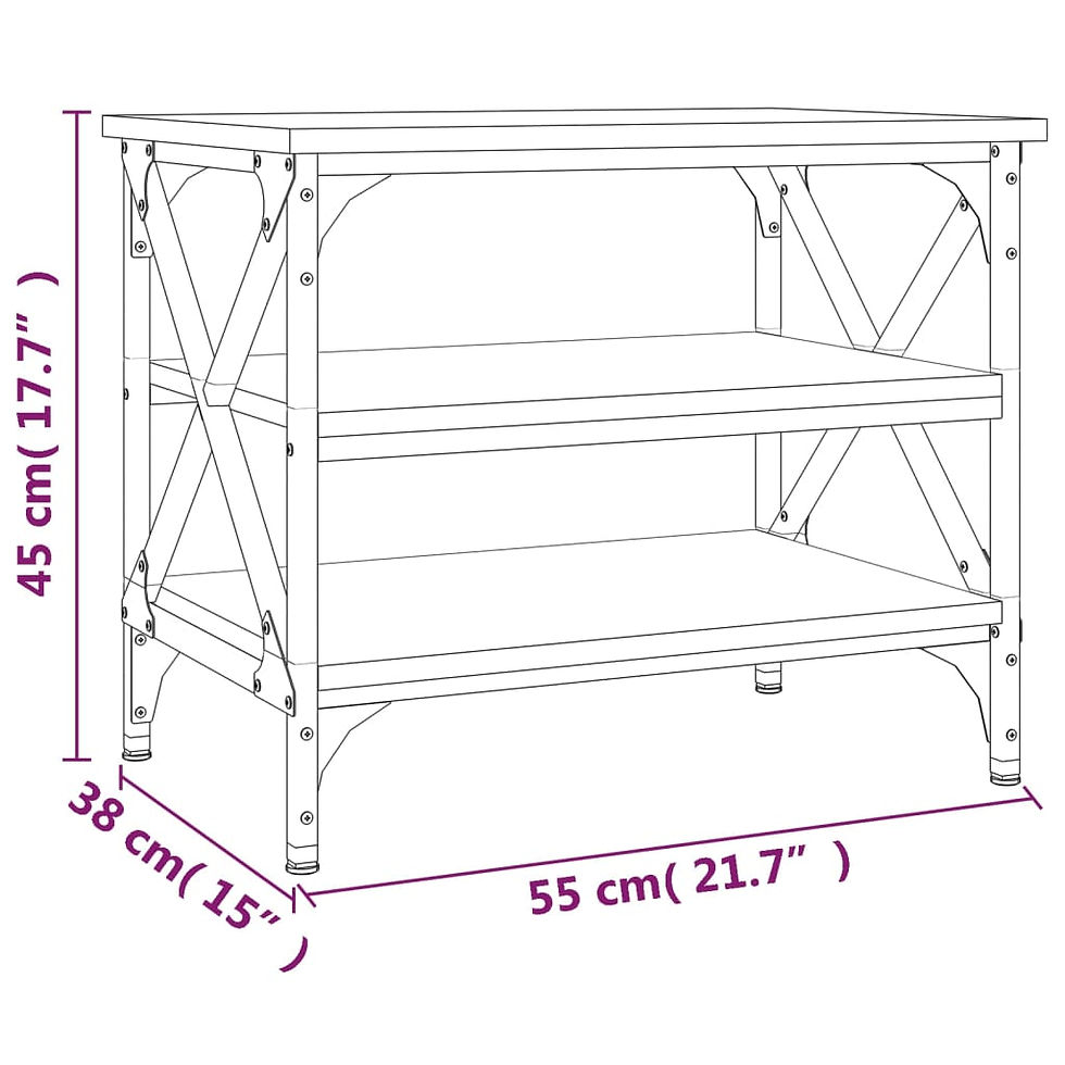 Миниатюра: Странична маса cив сонома 55x38x45 см инженерно дърво