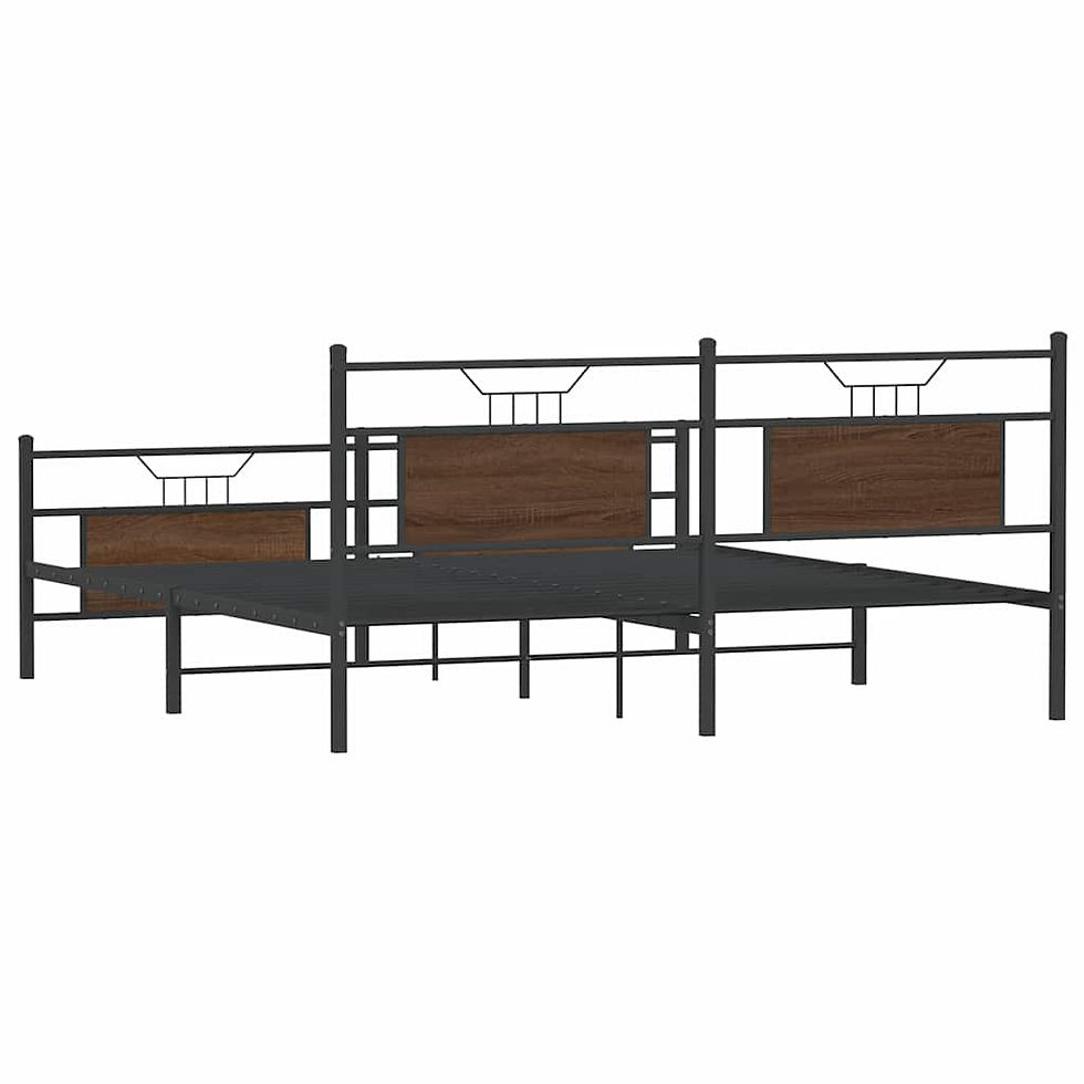 Миниатюра: Метална рамка за легло без матрак кафяв дъб 160x200 см