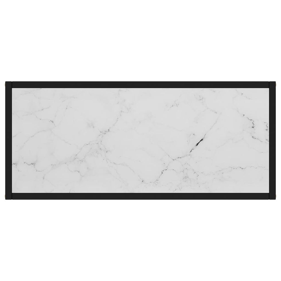 Миниатюра: Конзолна маса бяла 80x35x75 cм закалено стъкло