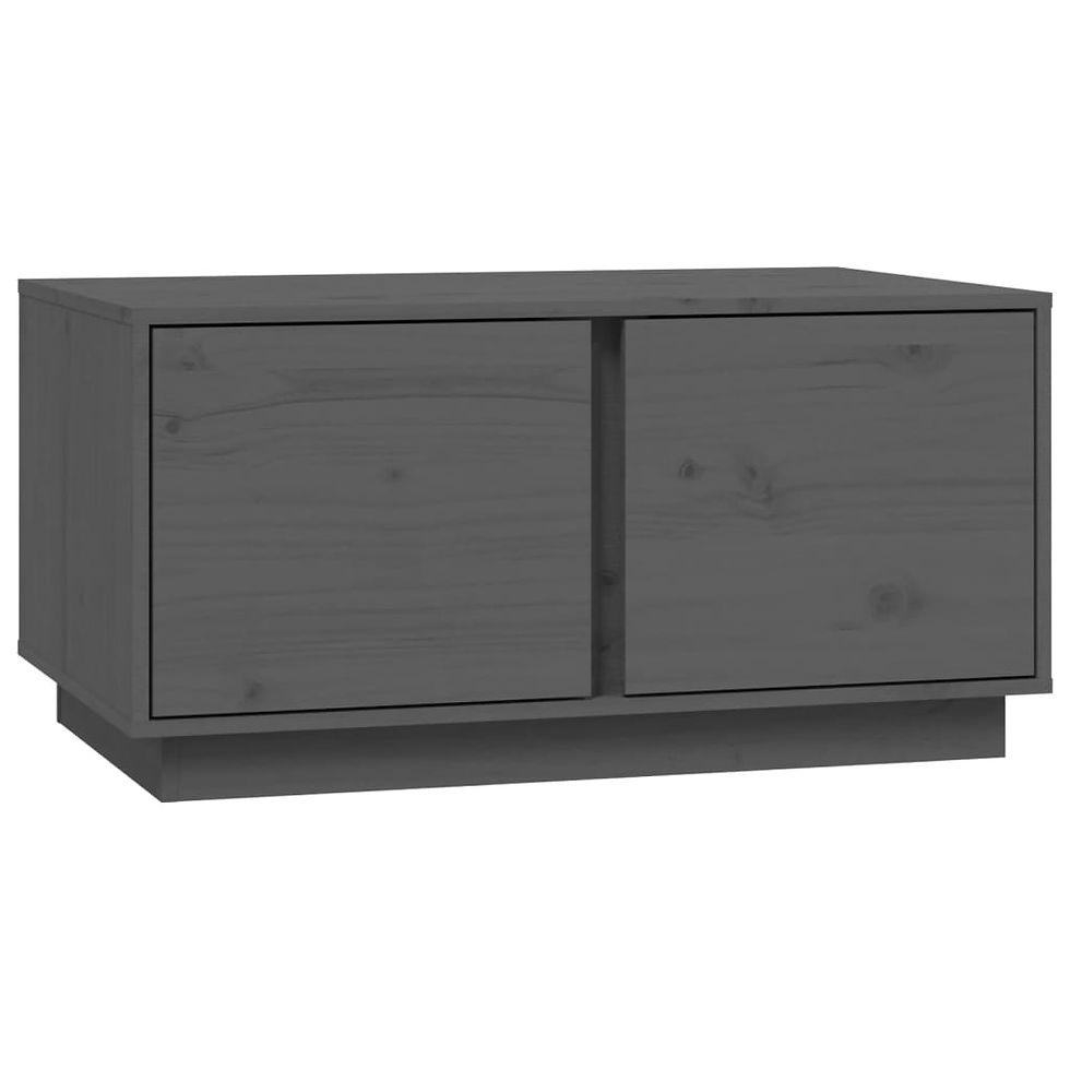 Миниатюра: Кафе маса сива 80x50x40 см борово дърво масив