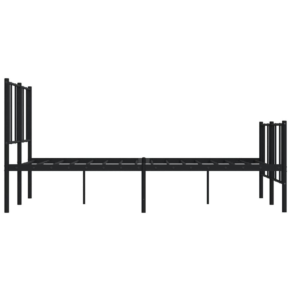 Миниатюра: Метална рамка за легло с горна и долна табла черна 120x200 см