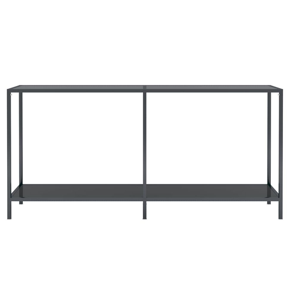 Миниатюра: Конзолна маса черна 160x35x755 cм закалено стъкло