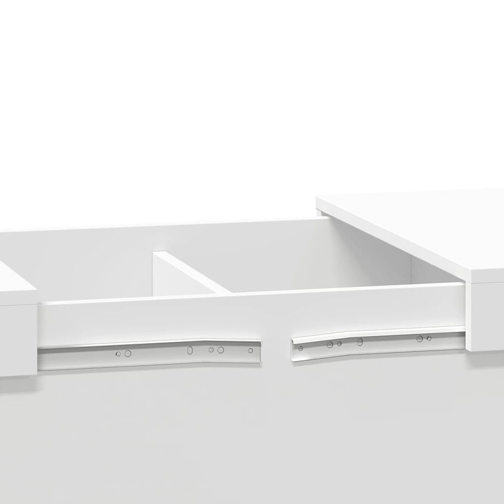 Миниатюра: Кафе маса бяла 100x55x40 см инженерно дърво