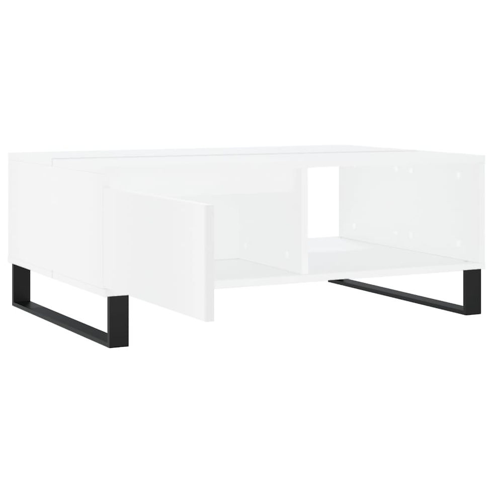 Миниатюра: Кафе маса бяла 90x60x35 см инженерно дърво