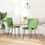 Миниатюра: Трапезни столове 2 бр светлозелени кадифе