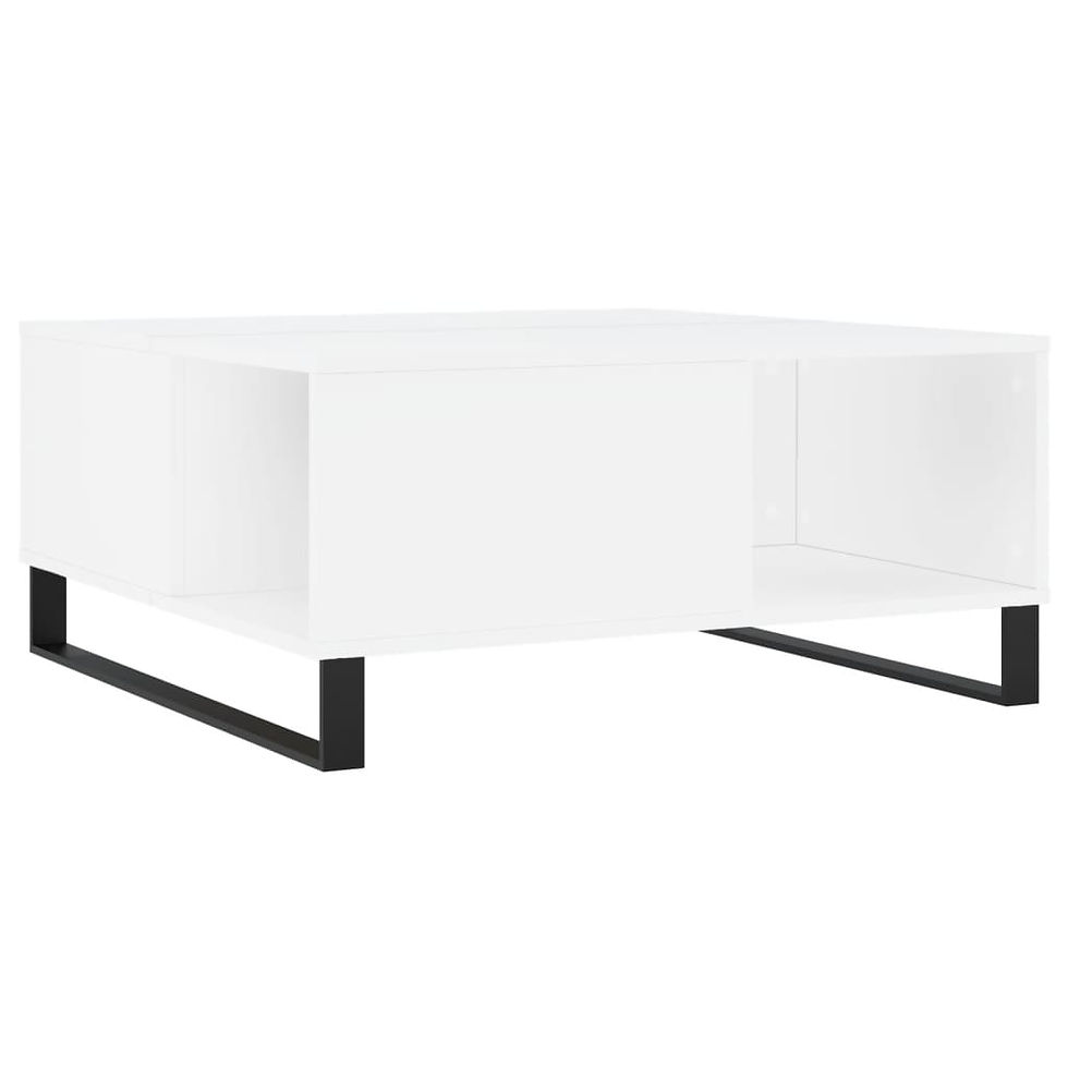 Миниатюра: Кафе маса бяла 80x80x365 см инженерно дърво