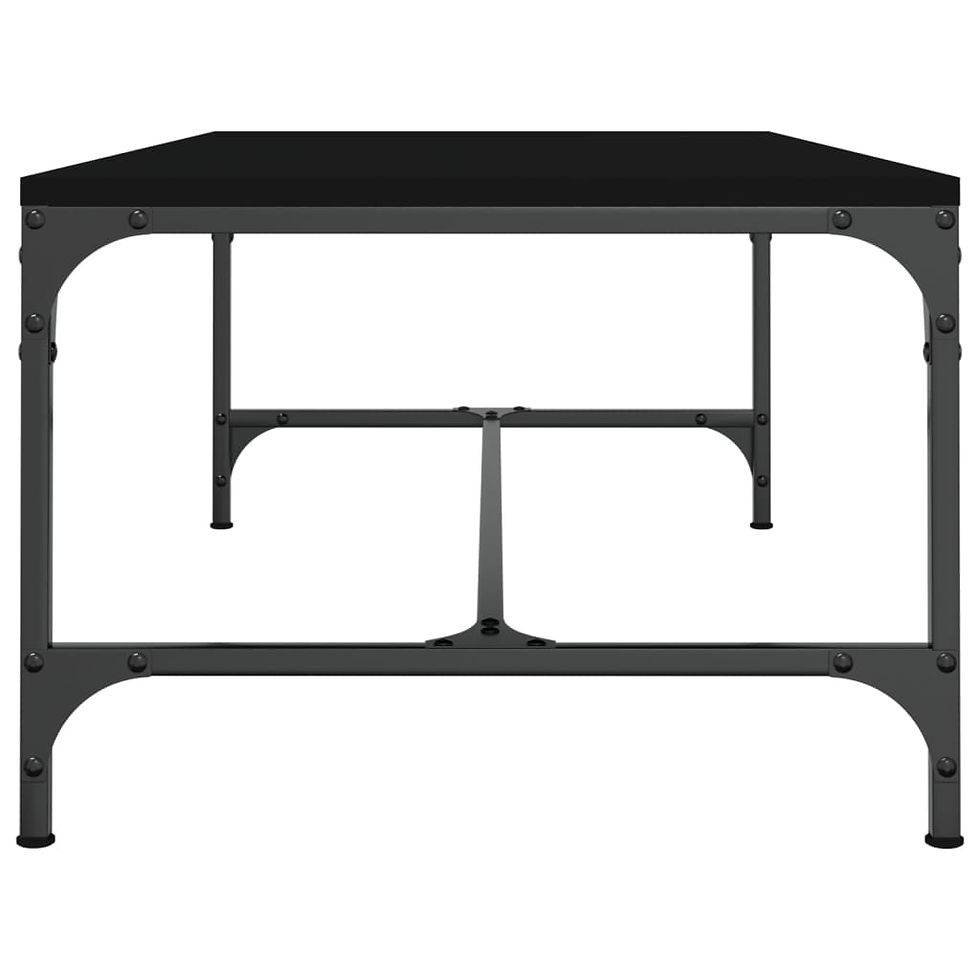 Миниатюра: Кафе маса черно 100x50x35 см инженерно дърво