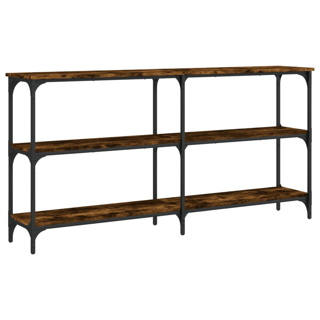 Конзолна маса опушен дъб 150x29x75 см инженерно дърво