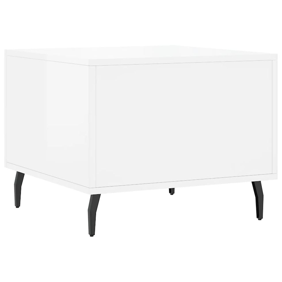 Миниатюра: Кафе маси 2 бр Бял гланц 50x50x40 см инженерно дърво