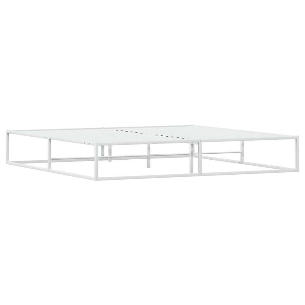 Миниатюра: Рамка за легло без матрак Бяла 200x200 cm Метал