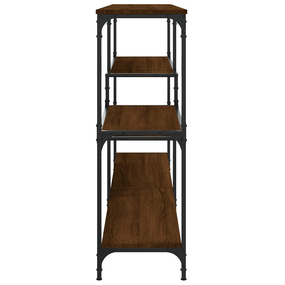 Миниатюра: Конзолна маса кафяв дъб 160x32x95 см инженерно дърво