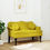 Миниатюра: Пейка с възглавници жълта 1205x65x75 см кадифе