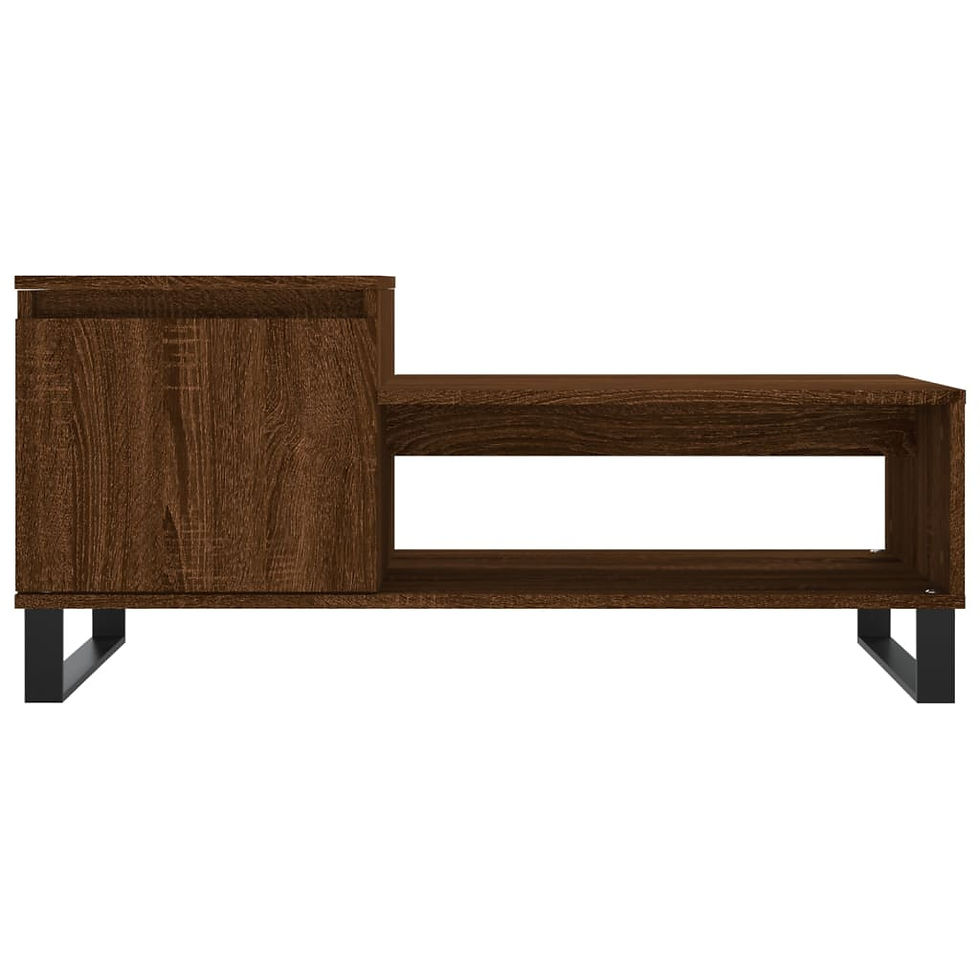 Миниатюра: Кафе маса кафяв дъб 100x50x45 см инженерно дърво