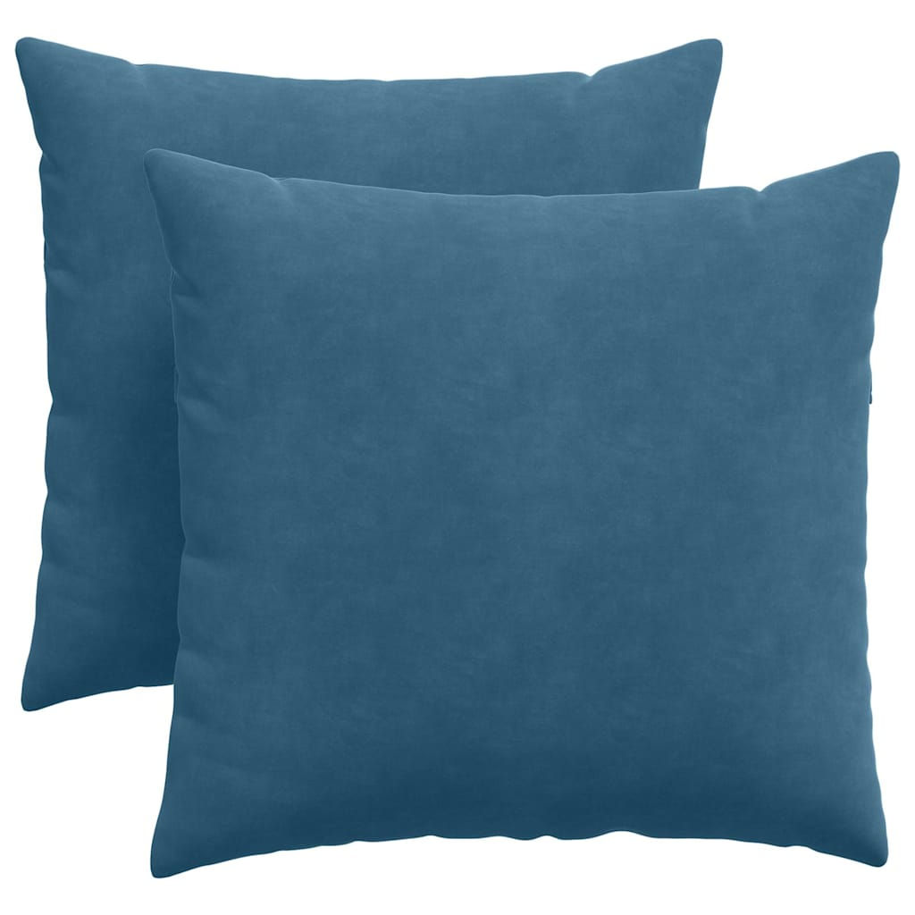 Диван възглавници 2 pcs Синьо 45 x 45 cm Кордюрова тъкан