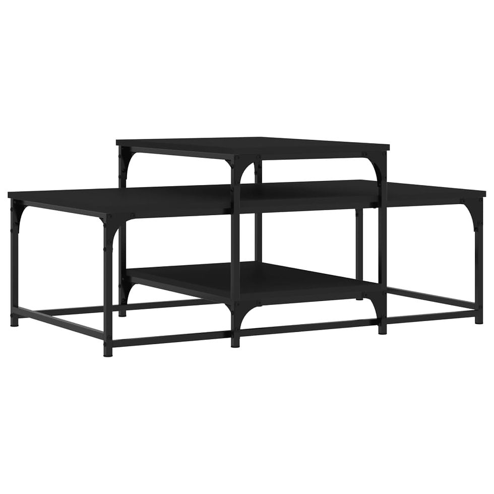 Миниатюра: Маса за кафе черна 102x60x45 см инженерно дърво