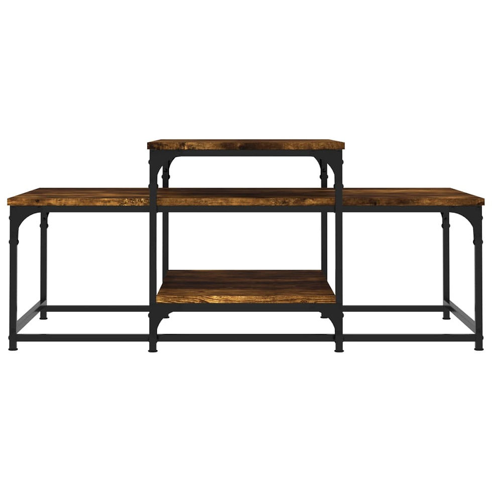 Миниатюра: Кафе маса опушен дъб 102x60x45 см инженерно дърво