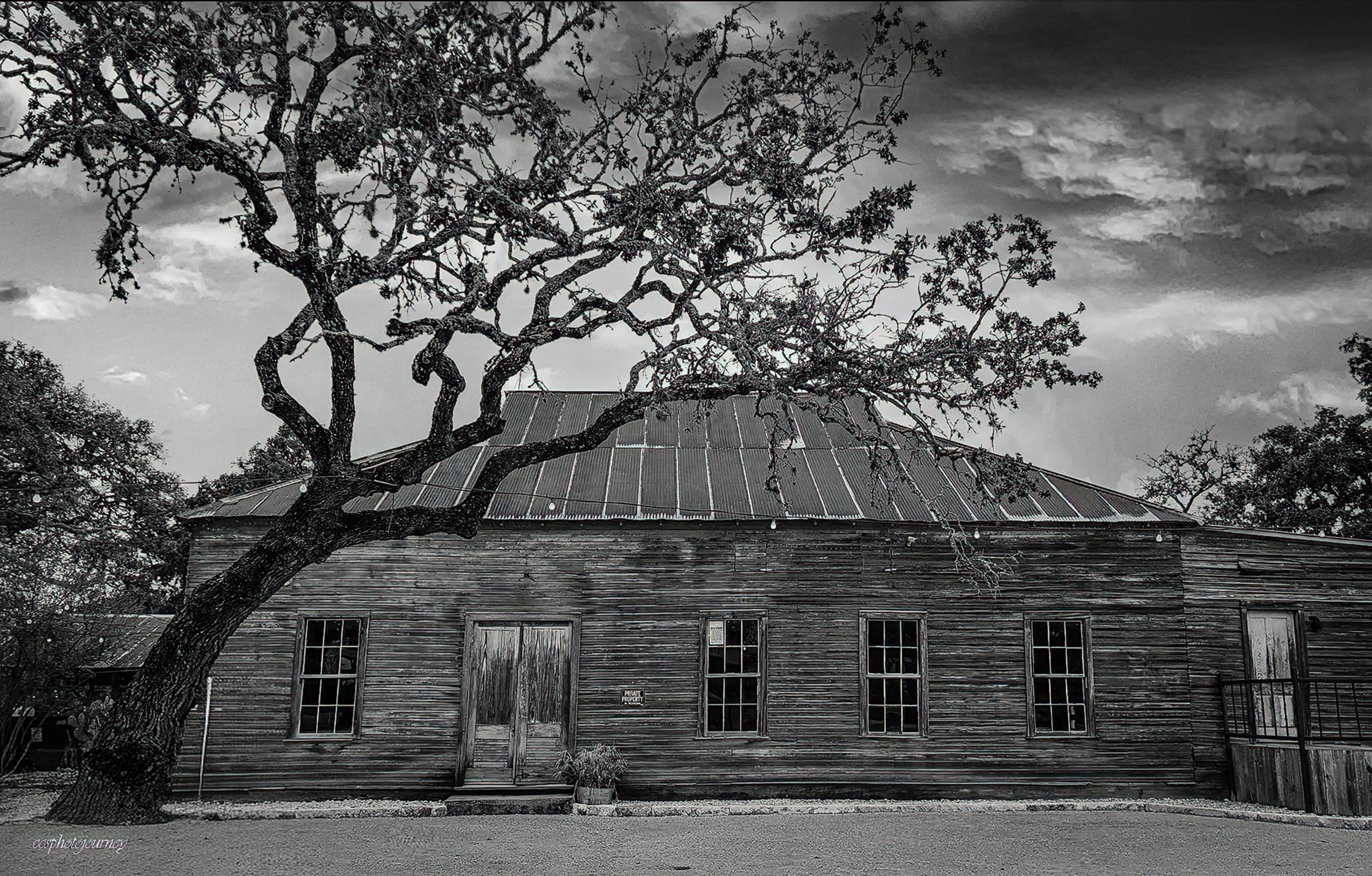 Sisterdale TX Dancehall B&W 11x14 Downloadable Print