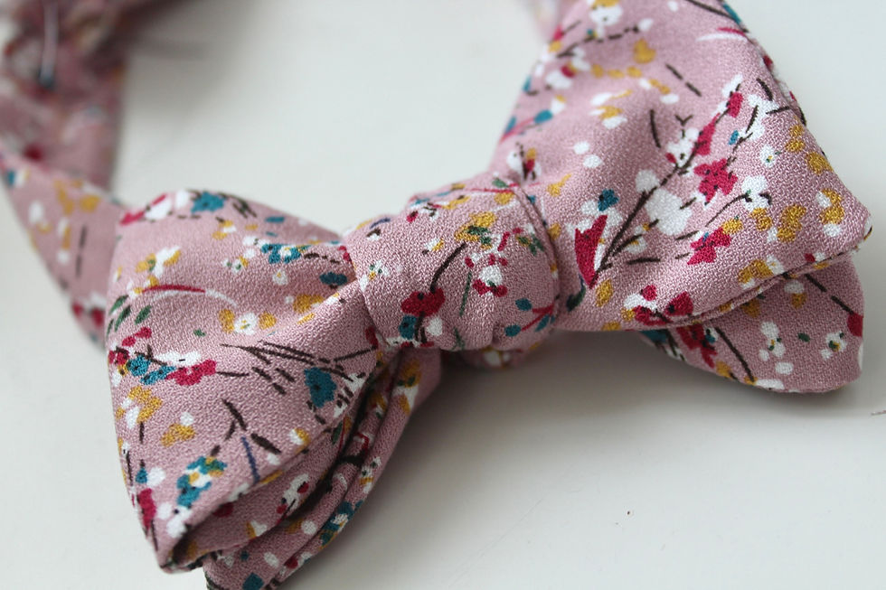 Thumbnail: Dusty Rose Pink Floral Colorful bowtie