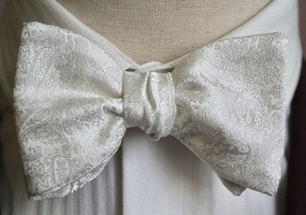Thumbnail: White Paisley Silk Bowties
