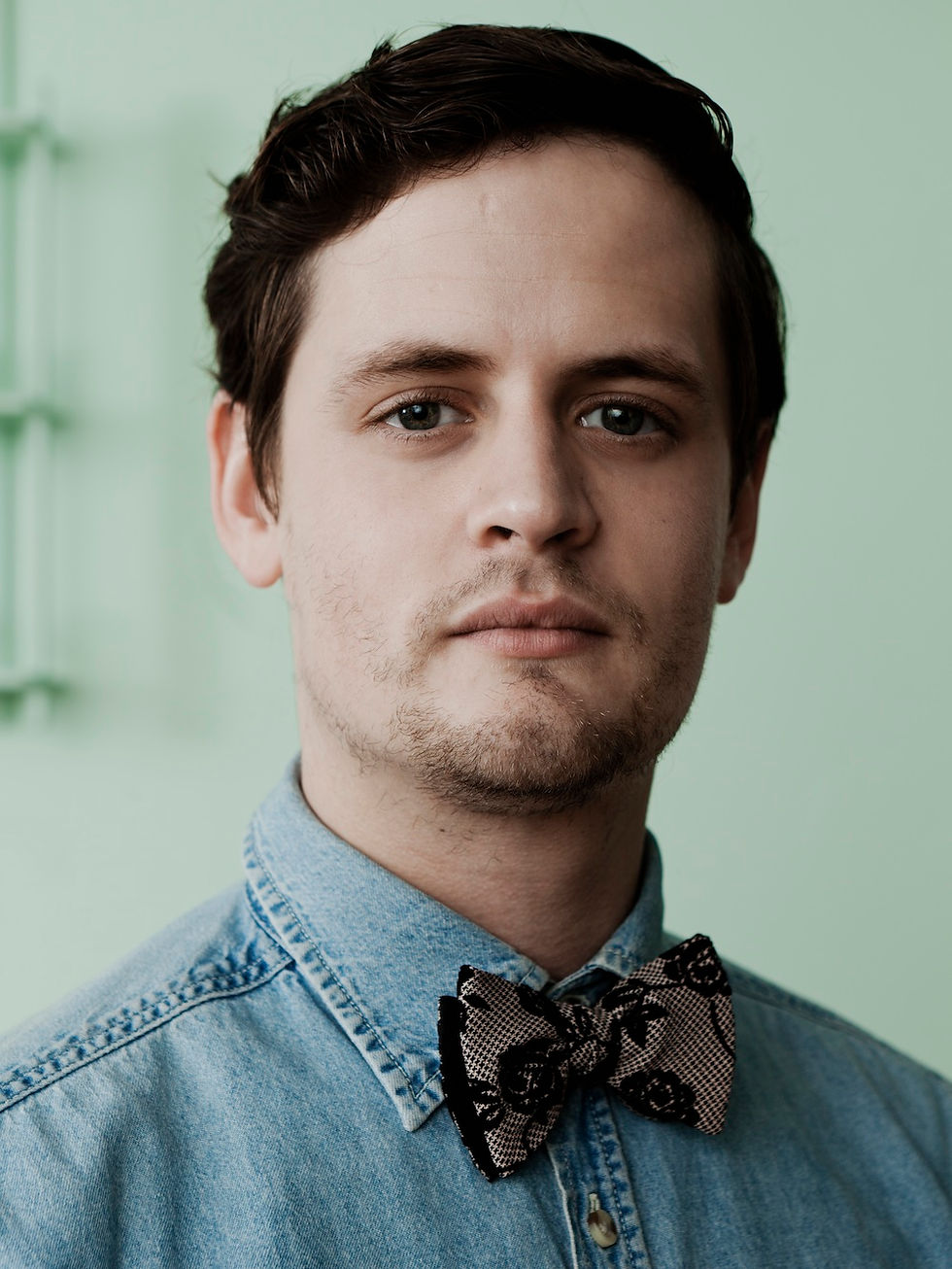 Thumbnail: pink and black floral bowtie