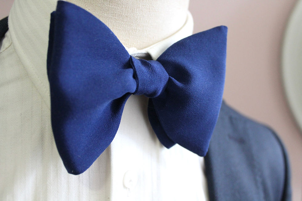 Thumbnail: Cobalt Blue Italian Silk Self Tying Oversized Bowtie