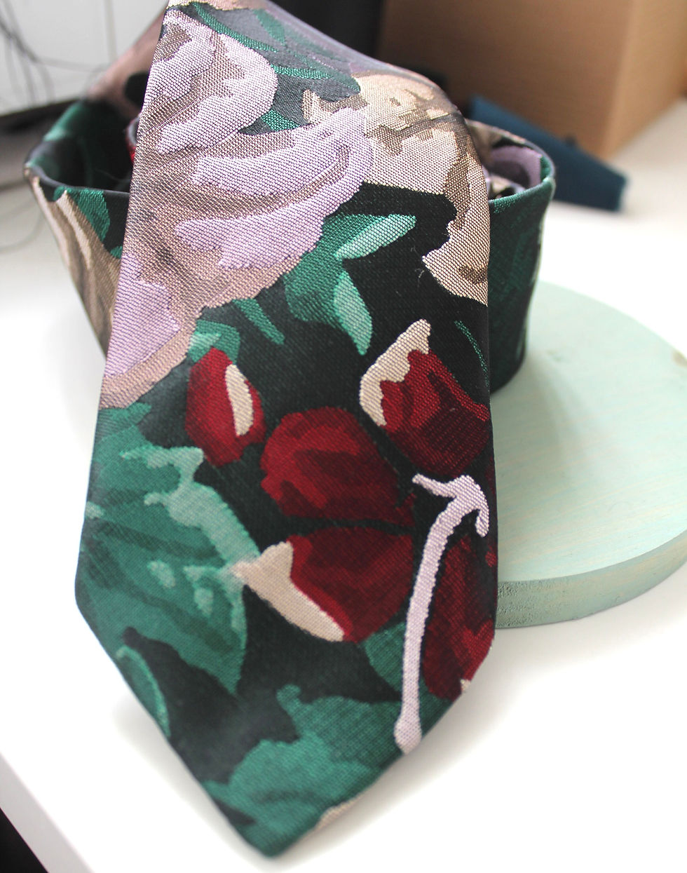 Thumbnail: Sexy Floral Jacquard Necktie Handmade in Toronto