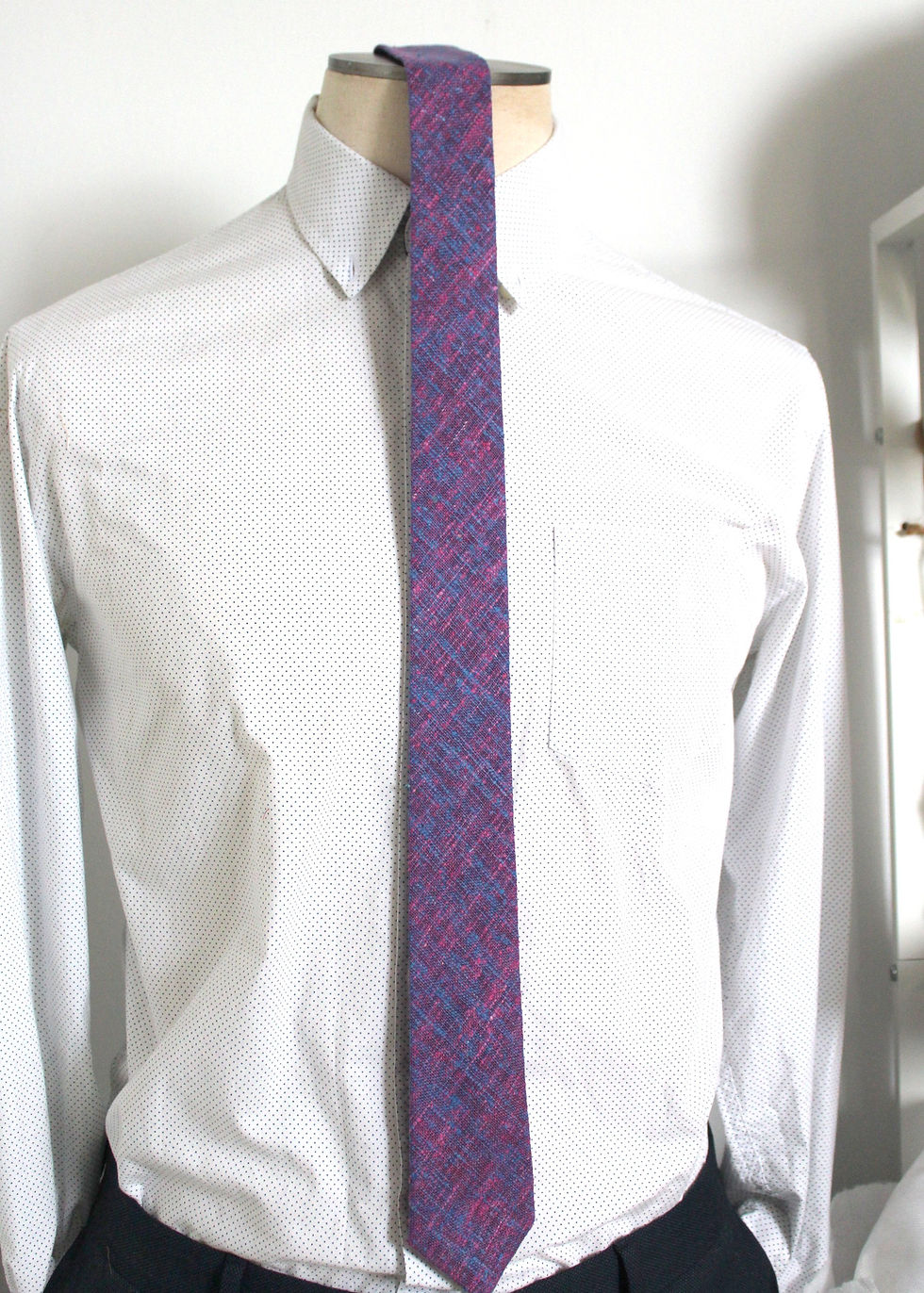 Thumbnail: Vibrant Violets Grain Wool Necktie
